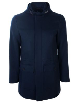 Кашемировое пальто с капюшоном Loro Piana синее