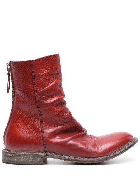 Ankle boots skórzane z przetarciami Moma czerwone