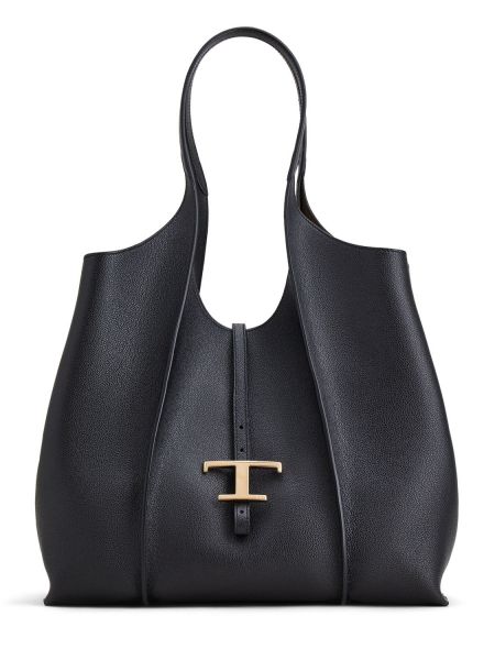 Bolso shopper de cuero Tod's negro