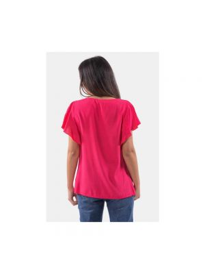 Koszulka bez rękawów z wiskozy Fracomina różowa