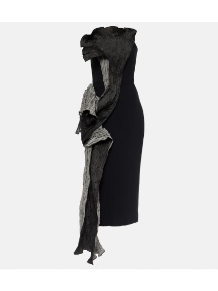 Длинное платье с драпировкой Maticevski черное