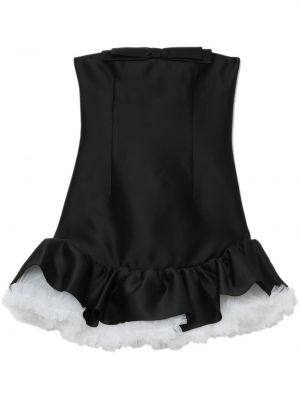 Коктейлна рокля с панделка Shushu/tong черно