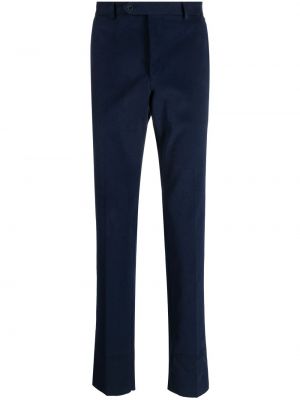 Proste spodnie slim fit bawełniane Luigi Bianchi Mantova niebieskie