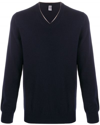 Jersey con escote v de tela jersey con estampado de cachemira Eleventy azul