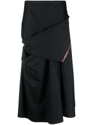 Pruhovaná midi sukňa Litkovskaya čierna