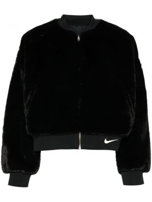 Abpusēja bomber jaka ar kažokādu Nike melns