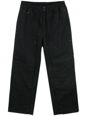 Pamut egyenes szárú nadrág Y-3 fekete