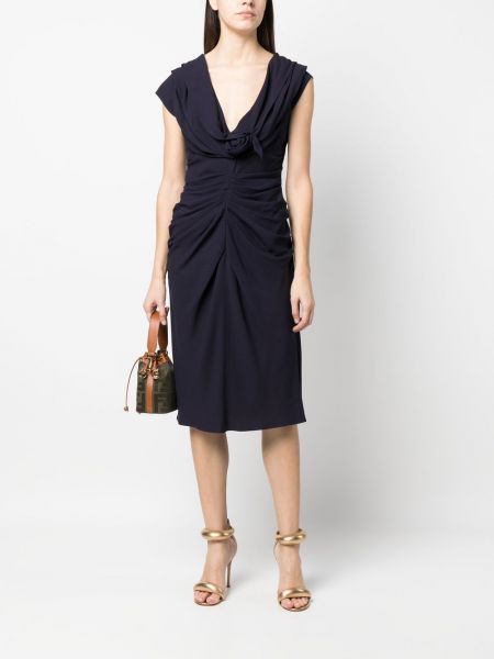 Mini robe avec manches courtes Christian Dior bleu