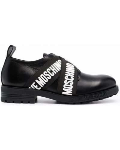 Slip-on flate sko Love Moschino svart