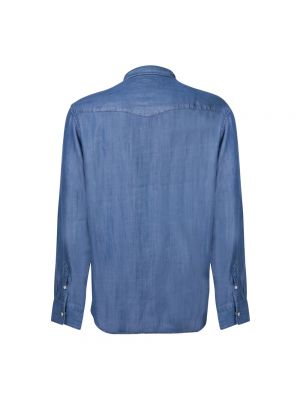 Koszula jeansowa bawełniana Officine Generale niebieska