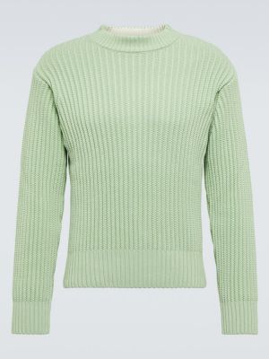 Bavlnený vlnený sveter Ami Paris zelená