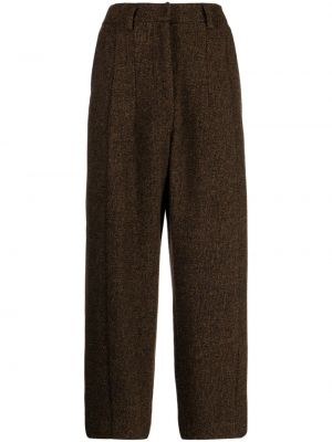 Pantaloni di lana plissettati Studio Tomboy marrone