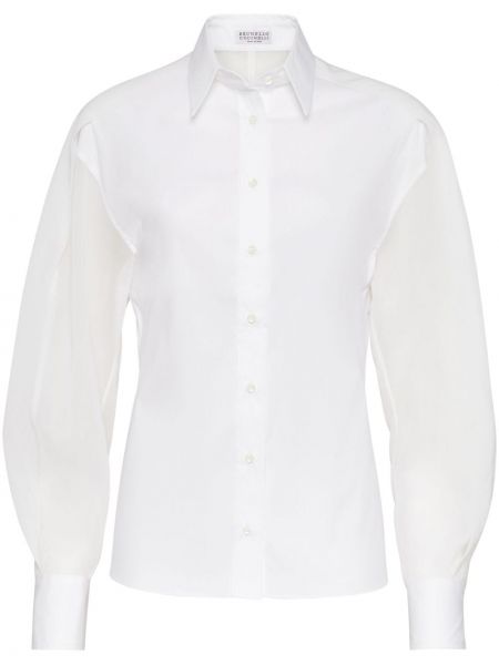 Marškiniai su sagomis Brunello Cucinelli balta