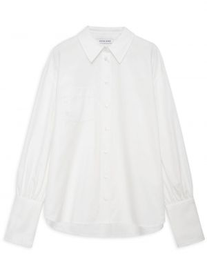 Medvilninė siuvinėta marškiniai Anine Bing balta