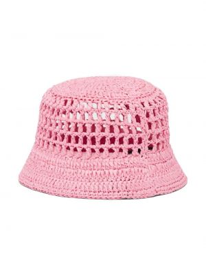Cepure ar izšuvumiem Prada rozā