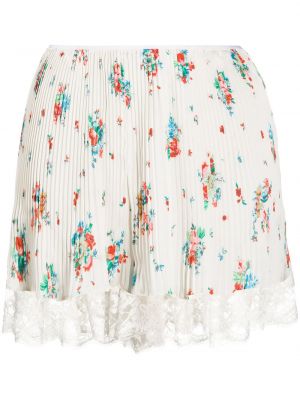 Plisovaná kvetinová sukňa Paco Rabanne biela