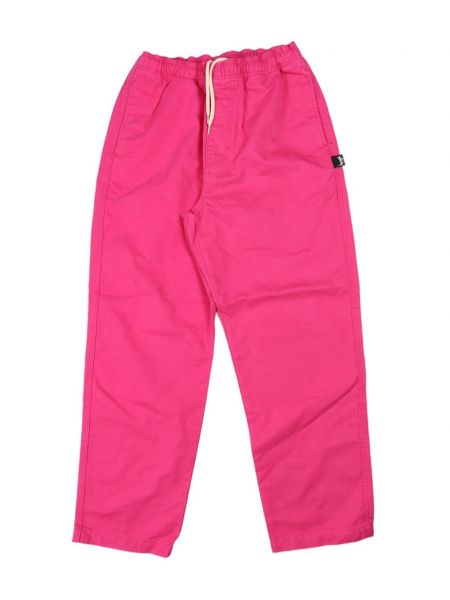 Puuvilla leveät housut Stüssy pinkki