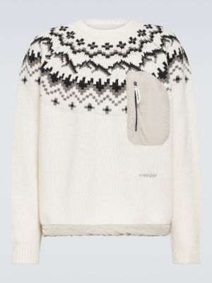 Pull en laine And Wander blanc