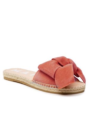 Sandale s mašnom od brušene kože Manebi narančasta