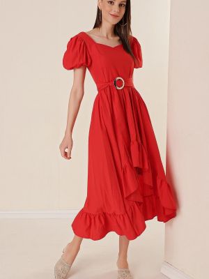 Asimetriškas mini suknele By Saygı raudona