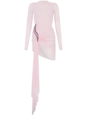 Μini φόρεμα από ζέρσεϋ από διχτυωτό David Koma ροζ