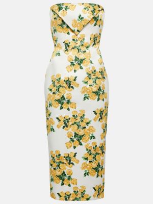 Платье миди в цветочек с принтом Emilia Wickstead желтое