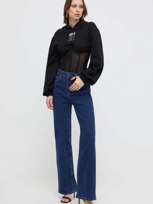 Hoodie s kapuljačom Versace Jeans Couture crna