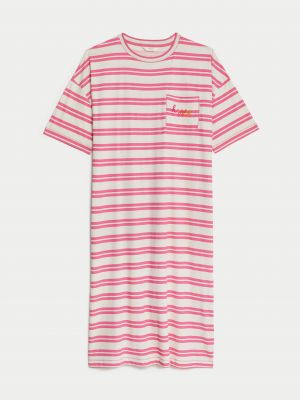 Pruhovaná noční košilka Marks & Spencer růžová