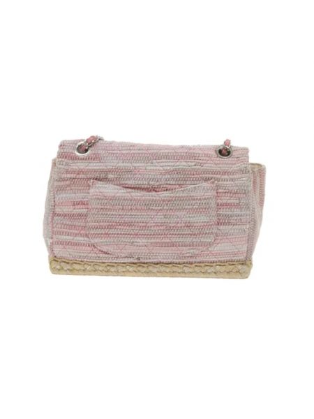 Bolsa de hombro de lana Chanel Vintage rosa