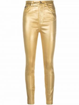 Vaqueros skinny de cintura alta Dolce & Gabbana dorado