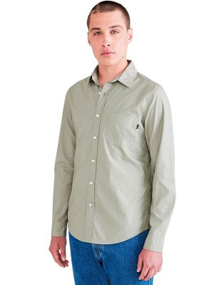 Camisa slim fit con estampado manga larga Dockers verde