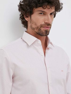 Памучна риза Calvin Klein розово