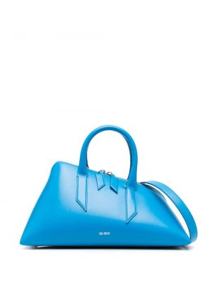 Usnjena nakupovalna torba The Attico modra