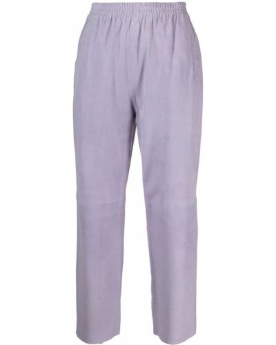 Pantalones rectos de ante Pinko violeta