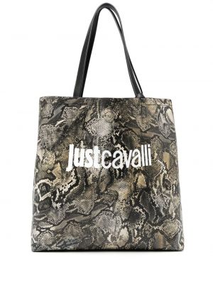 Shopper kabelka s potiskem Just Cavalli černá