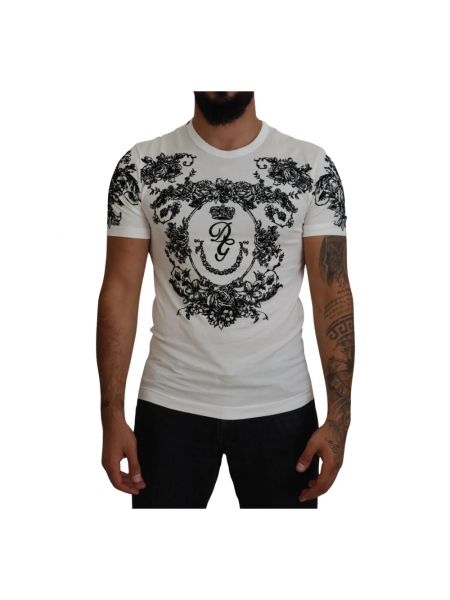 Koszulka w kwiatki Dolce And Gabbana biała