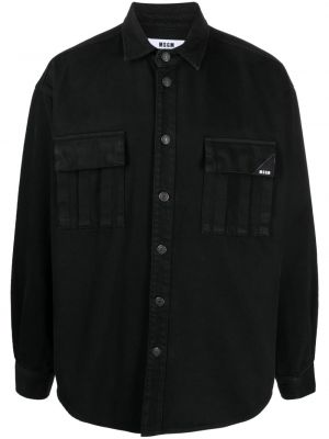 Bavlnená košeľa s potlačou Msgm čierna