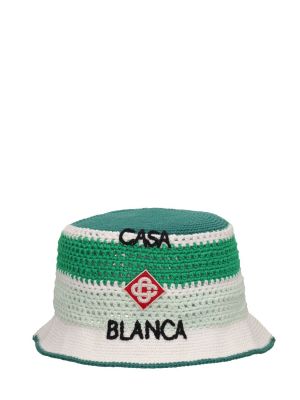 Памучна шапка Casablanca зелено