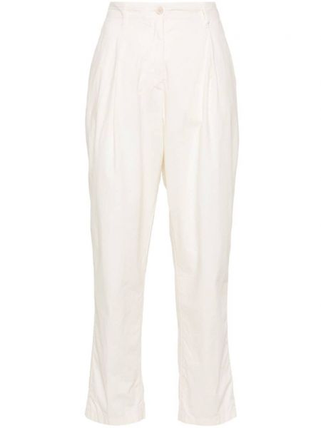 Plisované bavlněné kalhoty Aspesi bílé
