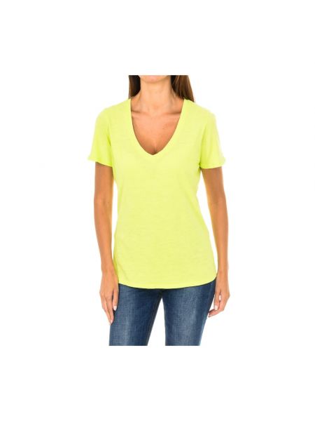 T-shirt mit v-ausschnitt mit kurzen ärmeln Emporio Armani gelb