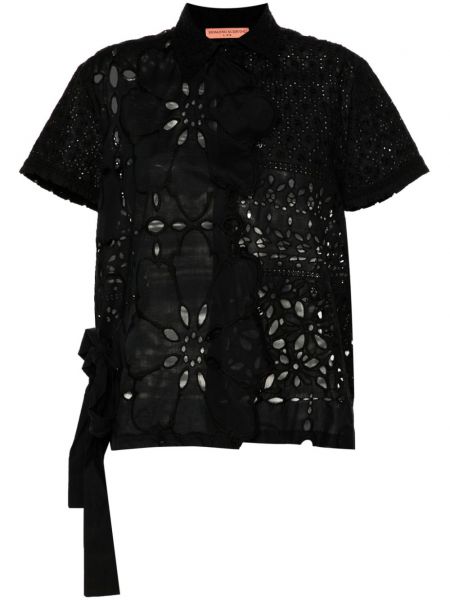 Bavlnená košeľa Ermanno Scervino čierna