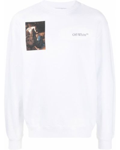 Trykt bomull sweatshirt Off-white hvit