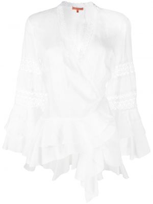 Блуза с v-образно деколте Ermanno Scervino бяло