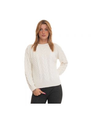 Sweter z okrągłym dekoltem Suncoo biały