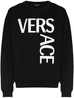 Trykt bomull sweatshirt Versace svart