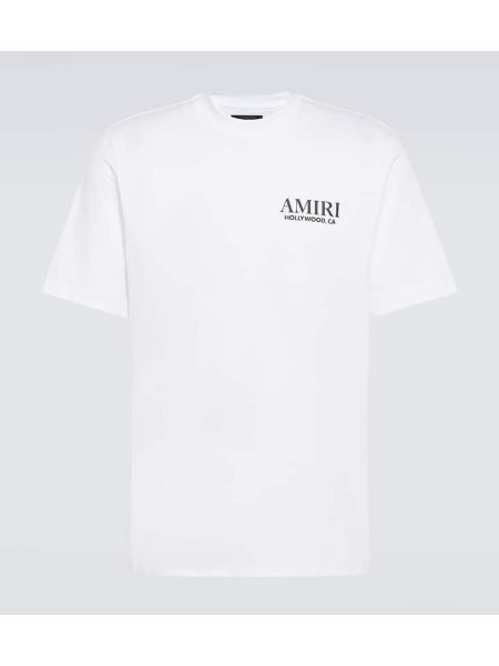 T-shirt di cotone in jersey Amiri bianco