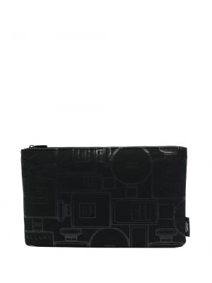 Listová kabelka s potlačou Chanel Pre-owned čierna