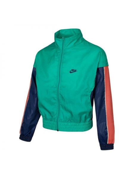 Спортивная повседневная легкая куртка с воротником стойка Nike зеленая