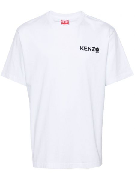 Βαμβακερή μπλούζα Kenzo λευκό