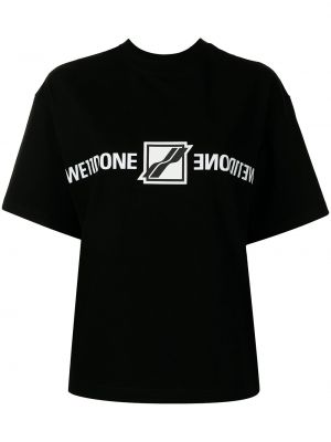 Camiseta con estampado We11done negro